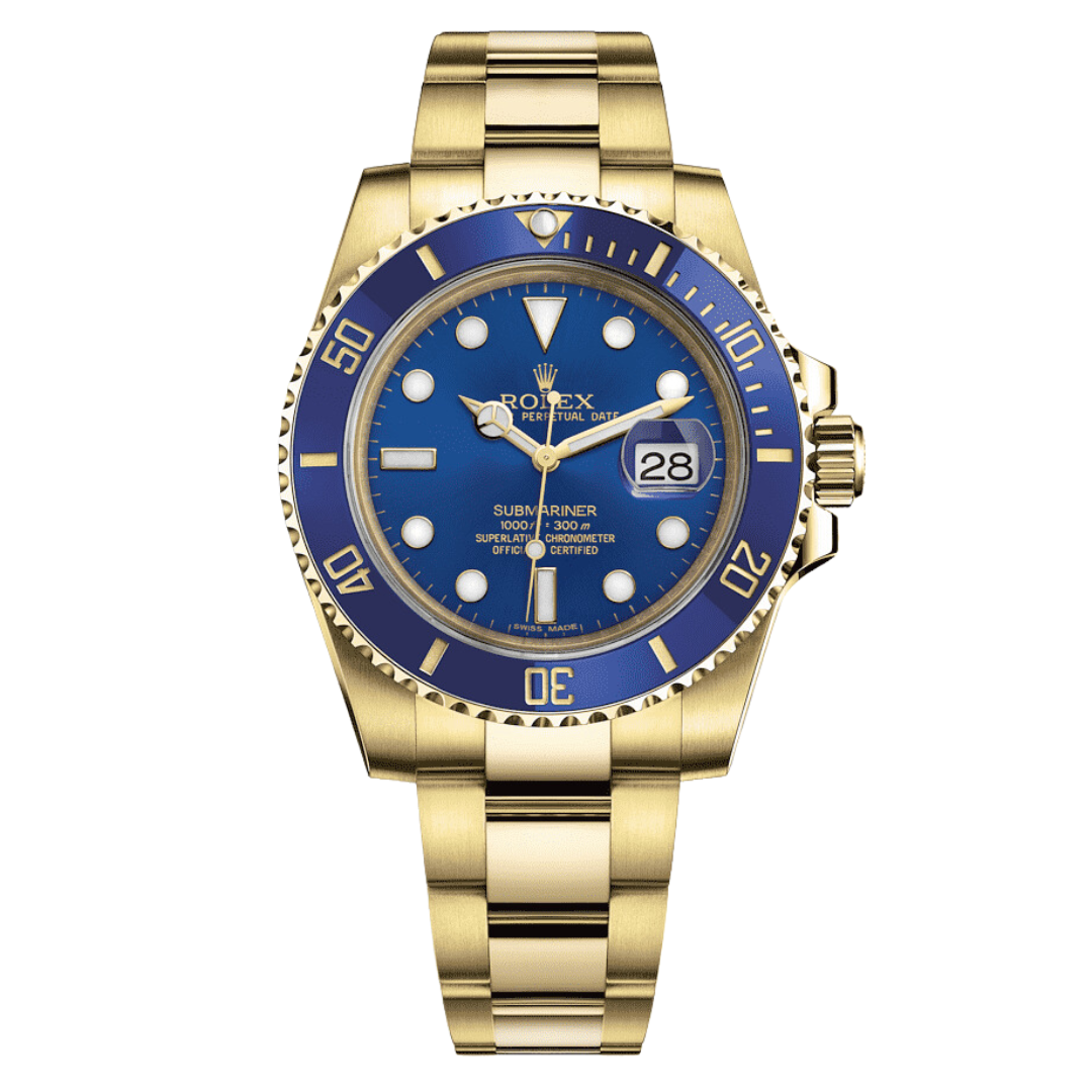 Rolex Submariner 41mm זהב לוח כחול